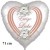 Ewige Liebe. 71 cm großer Herzluftballon, Folienballon zur Hochzeit, ohne Helium