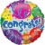 Congrats! Gratulation-Glückwunsch, Jumbo, holografischer Luftballon aus Folie mit Ballongas-Helium