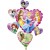 Luftballon Princess Hearts, großer Folienballon, Cluster aus Herzen mit Ballongas