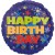 Happy Birthday, großer Folienballon, Rundballon, Blau, mit Helium zum Geburtstag, 