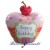 Happy Birthday, Cupcake-Folienballon, Shape, ohne Helium zum Geburtstag