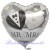 Mr & Mrs, Herz, Folienballon ohne Helium-Ballongas