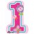 1st Birthday Girl zum 1. Geburtstag, Folienballon, Shape, ohne Helium Zahl 1
