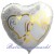 Verschlungene Herzen, gold, Folienballon, Herz inklusive Helium-Ballongas