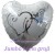 Jumbo-Hochzeitsballon,Verschlungene Herzen, silber, Folienballon, Herz inklusive Helium-Ballongas
