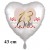 Herzluftballon aus Folie, 18 Jahre, satinweiß zum 18. Geburtstag, ohne Helium