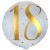 Luftballon aus Folie mit Helium, 18. Geburtstag, Weiß-Gold