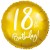 Luftballon aus Folie, 18. Geburtstag, Zahl 18, Gold, ohne Helium