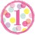 Folienballon 1st Birthday Pink Dots, Luftballon zum 1. Geburtstag mit Helium-Ballongas