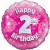 Luftballon aus Folie, Happy 2nd Birthday Pink  zum 2. Geburtstag
