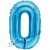 Zahlen-Luftballon aus Folie, 0, Blau, 35 cm