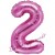 Zahlen-Luftballon aus Folie, 2, Pink, 35 cm