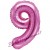 Zahlen-Luftballon aus Folie, 9, Pink, 35 cm