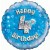 Luftballon aus Folie, Happy 4th Birthday Blue  zum 4. Geburtstag