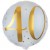 Luftballon aus Folie zum 40. Geburtstag, Zahl 40, Weiß-Gold, ohne Helium