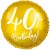 Luftballon aus Folie zum 40. Geburtstag, Zahl 40, Gold, ohne Helium