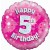 Luftballon aus Folie, Happy 5th Birthday Pink  zum 5. Geburtstag