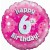 Luftballon aus Folie, Happy 6th Birthday Pink  zum 6. Geburtstag