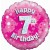 Luftballon aus Folie, Happy 7th Birthday Pink  zum 7. Geburtstag