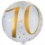 Luftballon aus Folie mit Helium, 70. Geburtstag, Weiß-Gold
