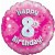 Luftballon aus Folie, Happy 8th Birthday Pink  zum 8. Geburtstag