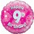 Luftballon aus Folie, Happy 9th Birthday Pink  zum 9. Geburtstag