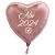 Abi 2024, Luftballon, Herzballon aus Folie, rosegold-weiß