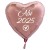 Abi 2025, Luftballon mit Helium-Ballongas, Herz, rosegold
