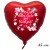 Luftballon aus Folie, Alles Gute zur Hochzeit Blumenranken, Herz, Satin Rot, 45 cm, inklusive Helium