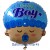 Luftballon zu Geburt und Taufe eines Jungen, Baby Boy Head, Ballon mit Ballongas Helium