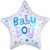 Sternluftballon zu Geburt, Taufe, Babyparty, Baby Boy Star, Ballon mit Ballongas Helium