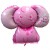 Luftballon aus Folie, Baby Girl Baby-Elefant, Es ist ein Mädchen, Ballon mit Helium-Ballongas