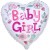 Herzluftballon zu Geburt, Taufe, Babyparty, Baby Girl Heart, Ballon mit Ballongas Helium