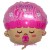 Luftballon zu Geburt und Taufe eines Mädchens, Baby Girl Head, Ballon mit Ballongas Helium
