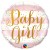 Luftballon zu Geburt, Taufe, Babyparty, Baby Girl Pink Stripes, ohne Helium-Ballongas