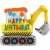 Happy Birthday, Bagger Folienballon, mit Helium zum Geburtstag