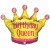 Birthday Queen, Folienballon, Krone, mit Helium zum Geburtstag