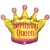Birthday Queen, Folienballon, Krone, mit Helium zum Geburtstag