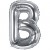 Buchstaben-Luftballon aus Folie, B, Silber, 35 cm