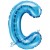 Buchstaben-Luftballon aus Folie, C, Blau, 35 cm