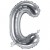 Buchstaben-Luftballon aus Folie, C, Silber, 35 cm