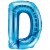Buchstaben-Luftballon aus Folie, D, Blau, 35 cm