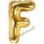 Buchstaben-Luftballon aus Folie, F, Gold, 35 cm
