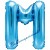 Buchstaben-Luftballon aus Folie, M, Blau, 35 cm