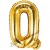 Buchstaben-Luftballon aus Folie, Q, Gold, 35 cm