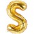 Buchstaben-Luftballon aus Folie, S, Gold, 35 cm