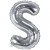 Buchstaben-Luftballon aus Folie, S, Silber, 35 cm