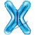 Buchstaben-Luftballon aus Folie, X, Blau, 35 cm
