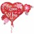 I LOVE YOU, großer Cluster-Luftballon, mit Helium-Ballongas, Ballongrüße