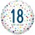 Luftballon aus Folie, Confetti Birthday 18, zum 18. Geburtstag, mit Helium
